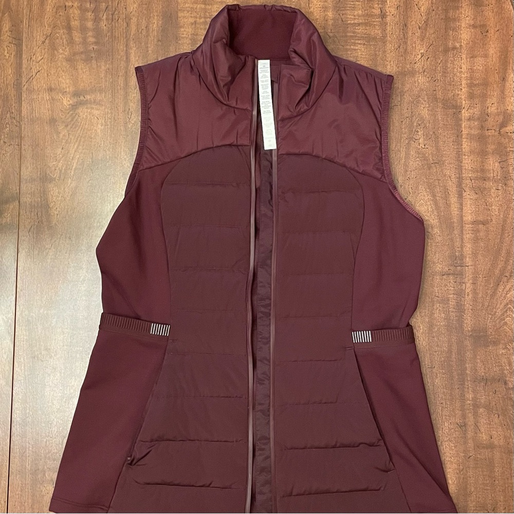 EUC Lululemon Down For It All Vest - Cassis / Burgundy - Size 10